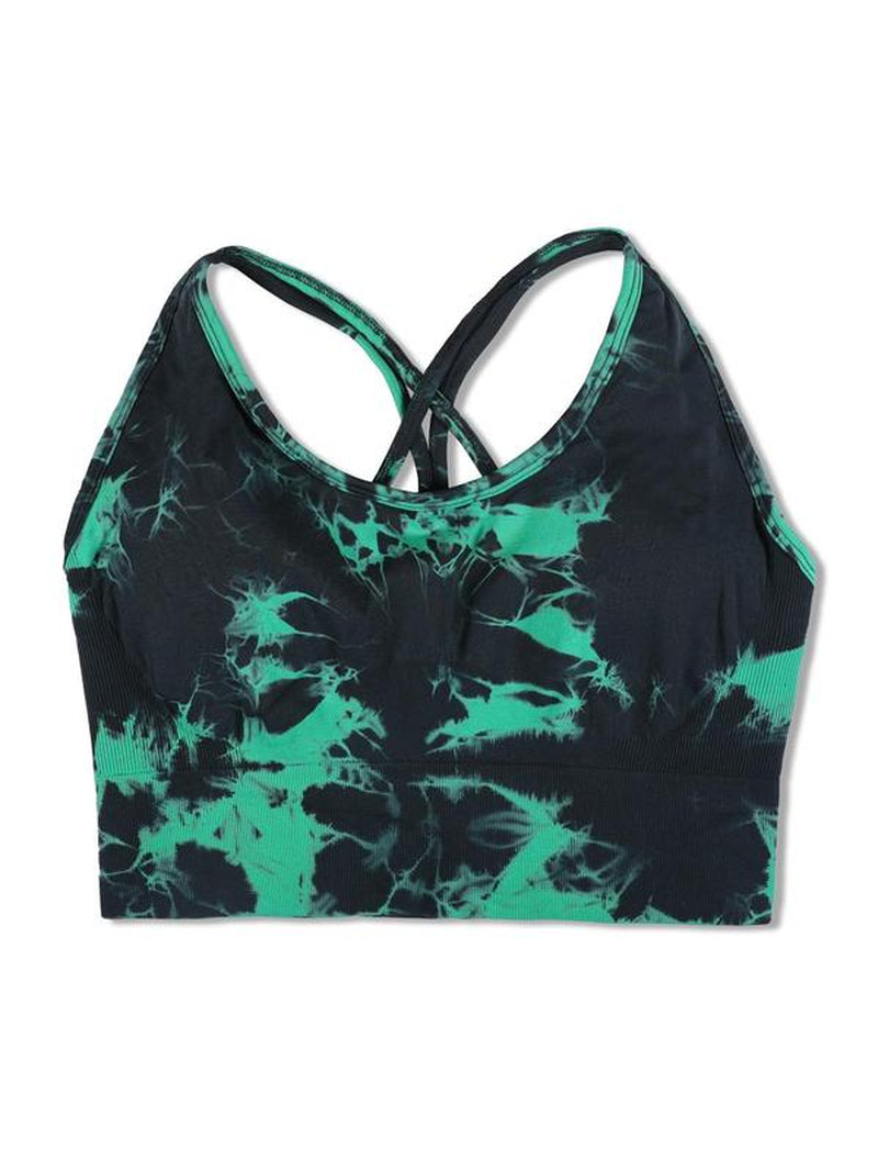 Plus Size Printed Tie Dye Sports Bra