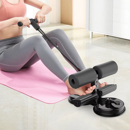 Sit-Up Assistant Bar with Resistance Band Indoor Abdominal Core Training Sit-Up Foot Holder with Dual Suction Cups Home Gym Exer